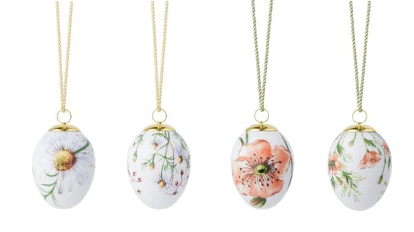 Easter Eggs with Camomile and Poppy designs