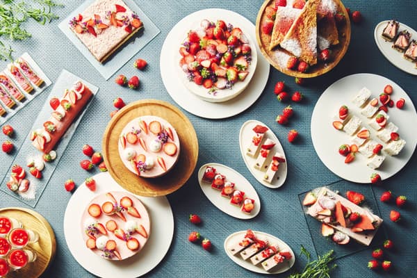 Sweets & bakery buffet featuring seasonal strawberries with visual appeal and depth of flavor