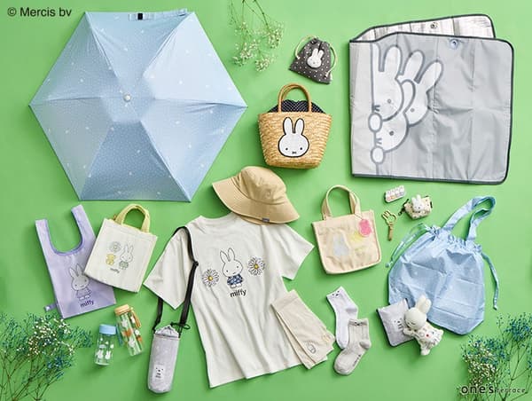 one'sterrace 的 Miffy 商品,包括雨傘、環保袋及水壺