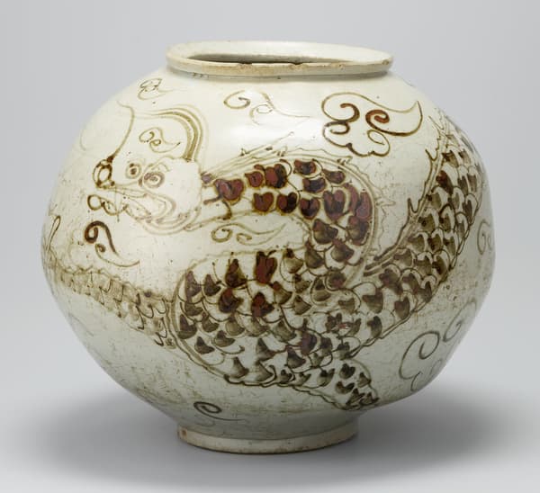 Iron-Brown Dragon Design Jar