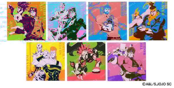 Seven different character stickers