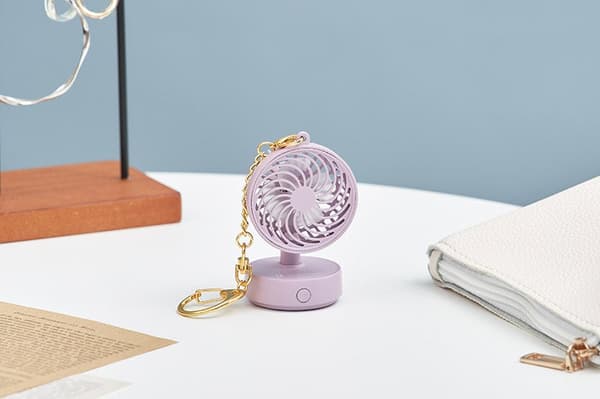 Miniature Fan with Key Chain — two-speed airflow