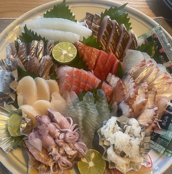 Sashimi featuring local fish