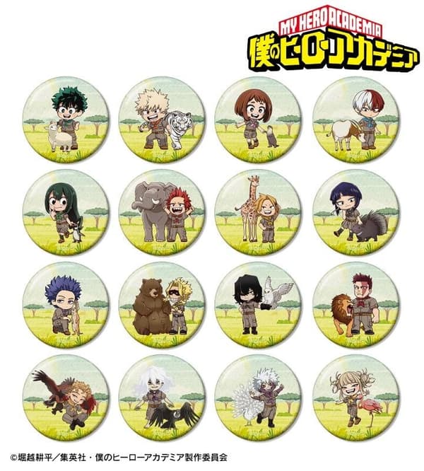 Chibi Character Animal Interaction Ver. Trading Glitter Can Badge