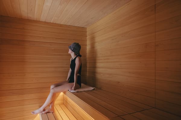 Outdoor area adjacent to the sauna