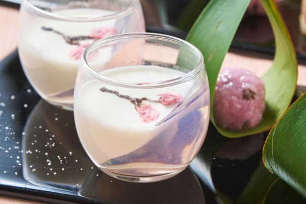 Sakura and Amazake Panna Cotta