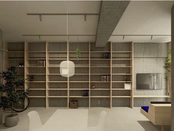 Completion rendering of the living space