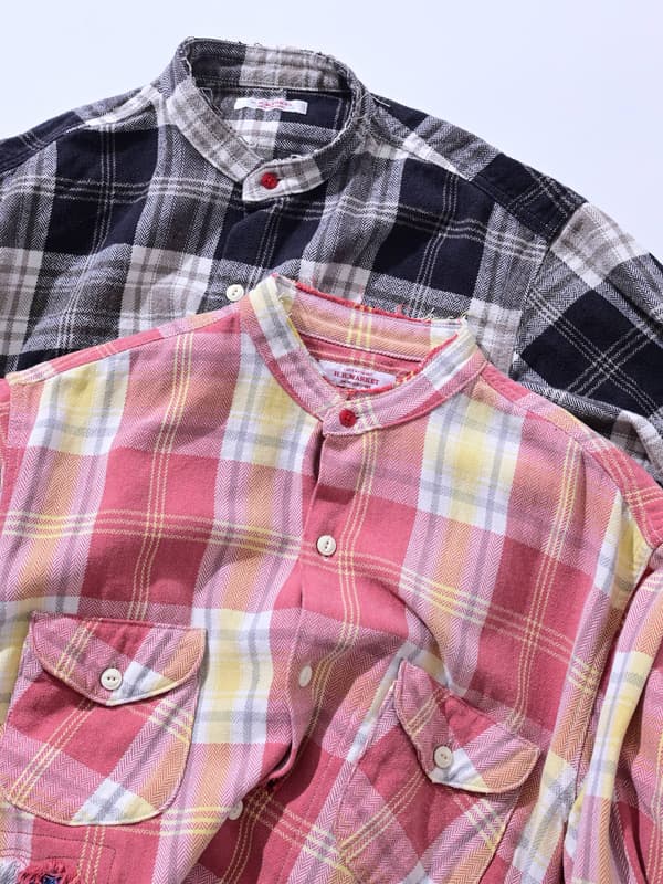 Detalle de la camisa de franela a cuadros