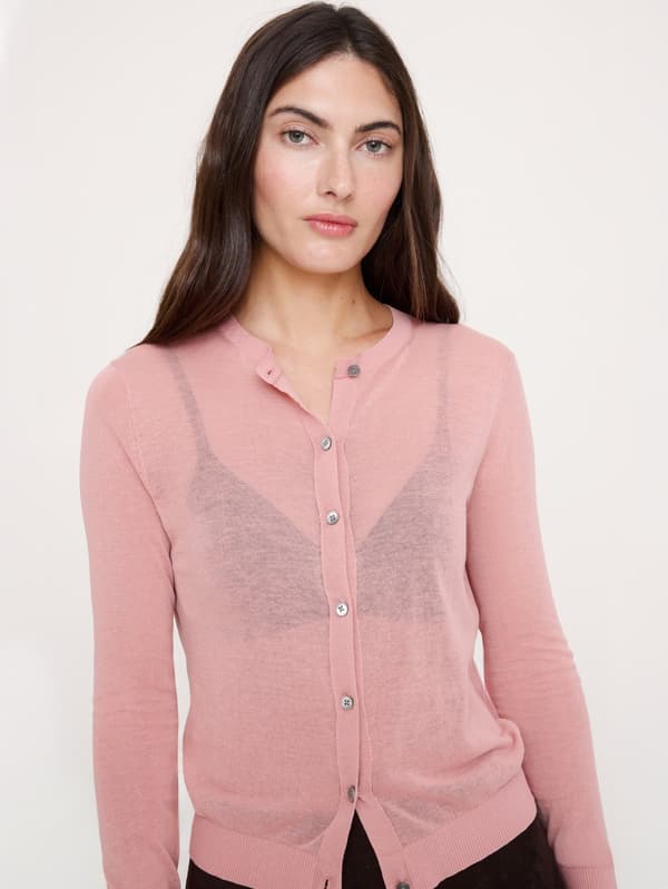 Sheer Ultra Fine Cotton Cardigan