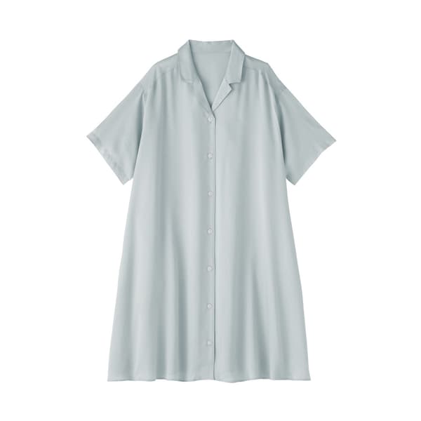 Women's smooth satin short-sleeve pajama dress