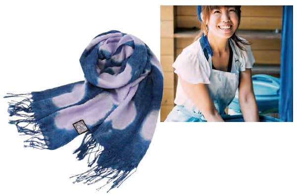 Indigo-dyed stole from Kesennuma