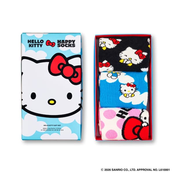3-Pair Hello Kitty Crew Socks Gift Box