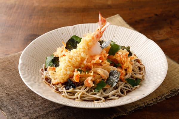 벚꽃 새우 오로시 텐바라 붓카케 소바