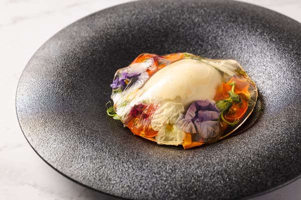 Burrata Cheese and Colorful Tomato Marinade, Spring Arrangement