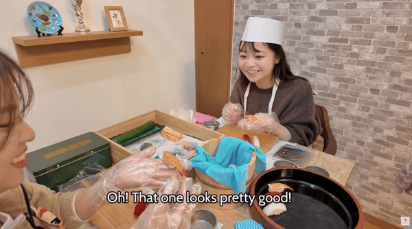 Nigiri udang sedang berlangsung