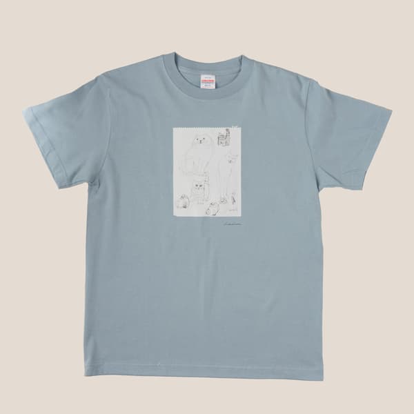 T-Shirt Found Cats Series Acid Blue (M/L)