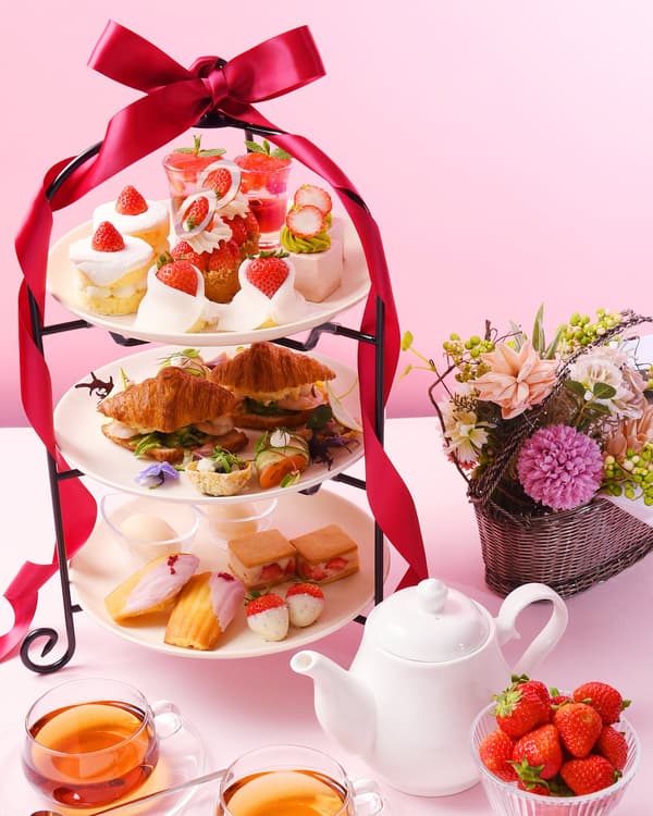 Strawberry Blossom Afternoon Tea spread