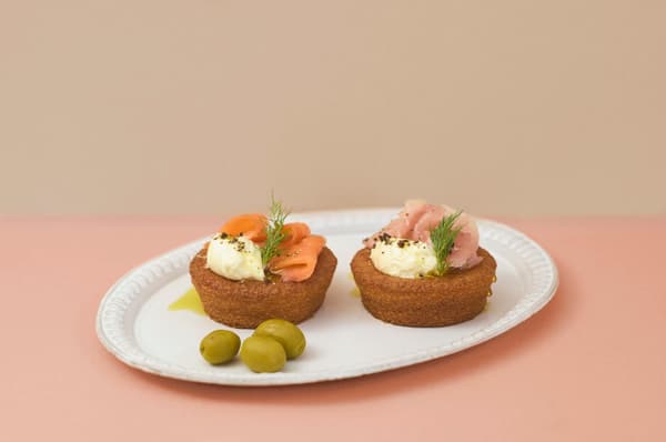 Smoked salmon and prosciutto arrangement