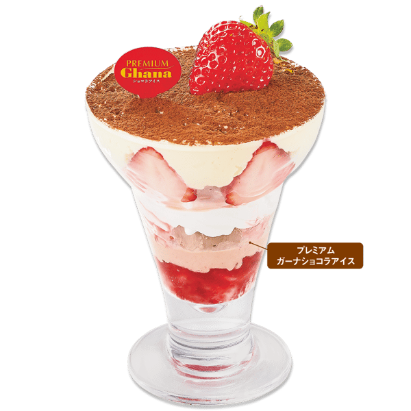 Premium Ghana Chocolat Ice Cream Strawberry Tiramisu Parfait