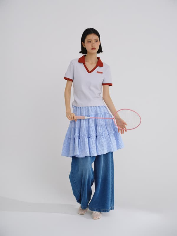 Lily Brown × Puma Rib Polo Shirt – tampilan depan