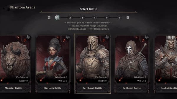Phantom Arena mode in Lost Eidolons: Veil of the Witch
