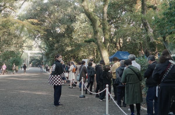 Customers waiting in line