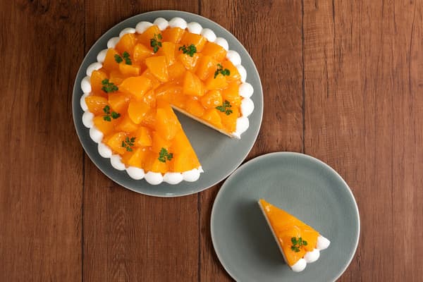 Primer plano de la tarta de Dekopon