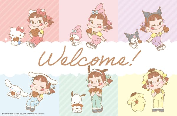 Panel de nuevo diseño original con Peko-chan x Sanrio Characters