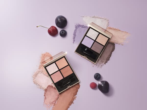 2026 Summer Collection Eye Coloration N — Left: 21 Peach Fusion, Right: 20 Icy Sugar