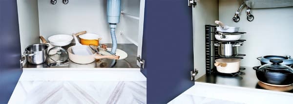 Before and after kitchen storage