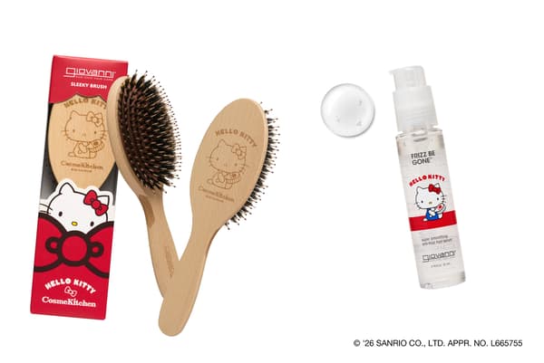 Hello Kitty × giovanni Sleek & Straight Brush and hair serum