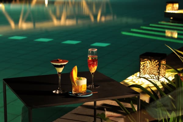 Spoon cocktails made with awamori and mango