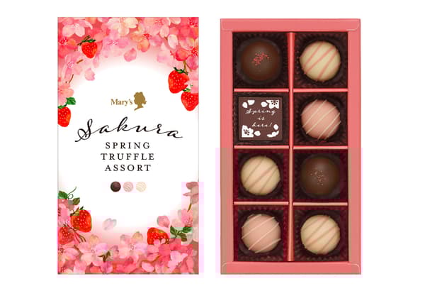 Spring Truffle Assortment with sakura and strawberry flavors