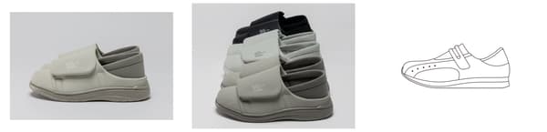 Izquierda: ET003 HOSP ECRU, Centro: HOSP estándar, Derecha: Modelo Roots 