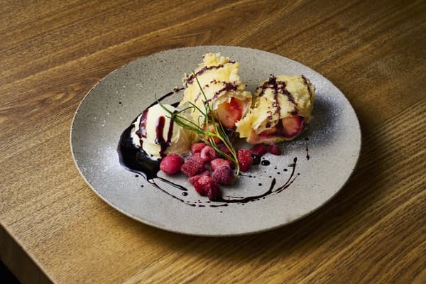 Strawberry and Chocolate Spring Roll Tempura