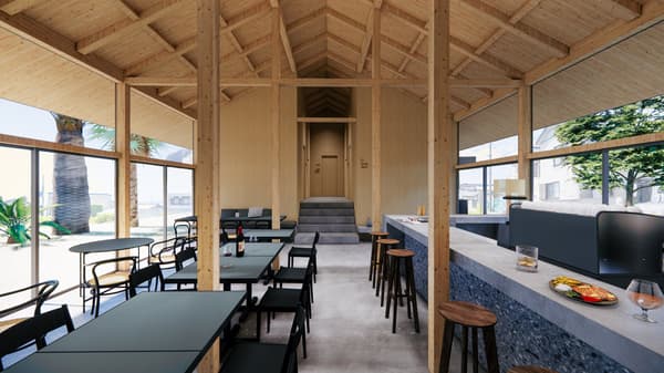 DEAR MOM cafe interior rendering