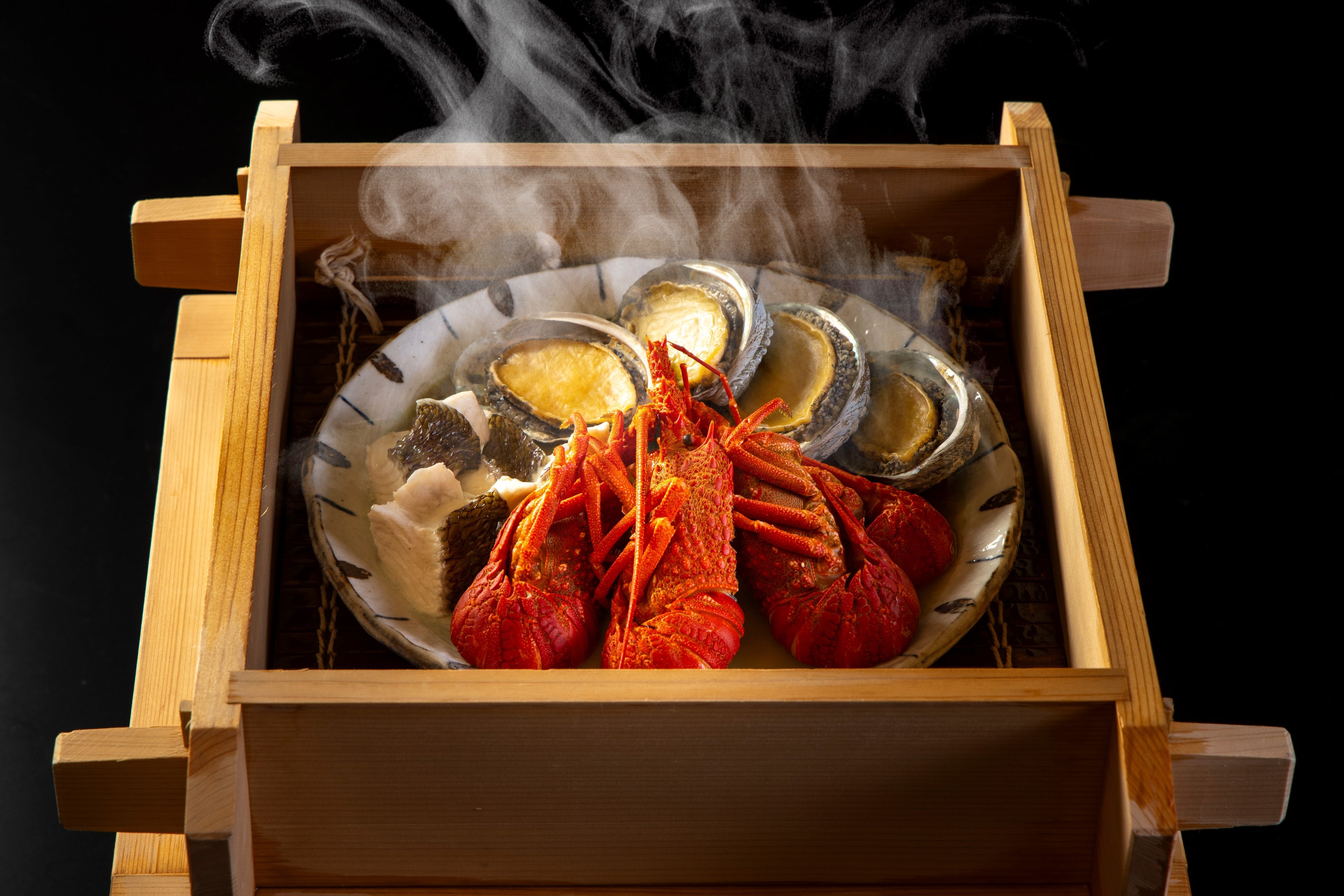 อาหารไคเซกิปรุงด้วยไอน้ำจากน้ำพุร้อน