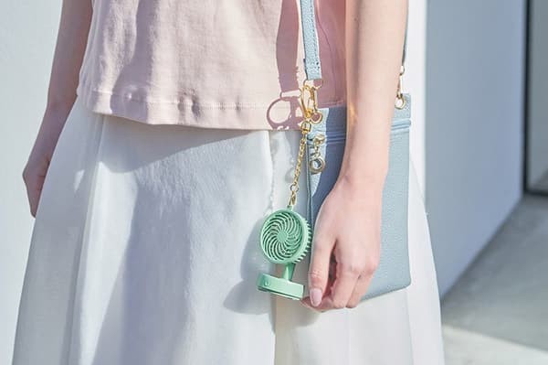Miniature Fan with Key Chain — bag charm use