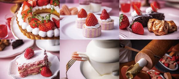 การจัดแสดงขนมหวานสตรอว์เบอร์รี