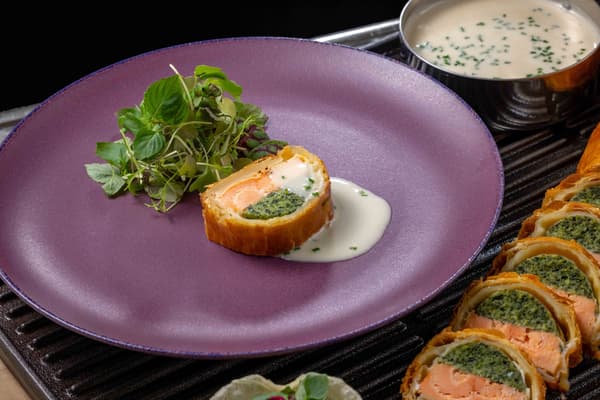 Salmon and Spinach in Puff Pastry