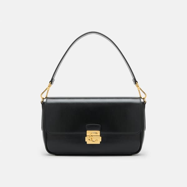 COCCINELLE C-ME LOCK SHINY SMOOTH E1 U4M 12 01 01 001 SMOOTH LEATHER SHINY EFFECT ¥73,150 (세금 포함) (29x16x6 cm)