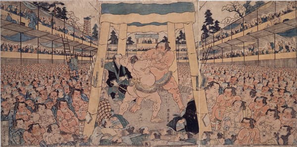 게이사이 에이센의 《스모 도리쿠미즈》, 1824년경