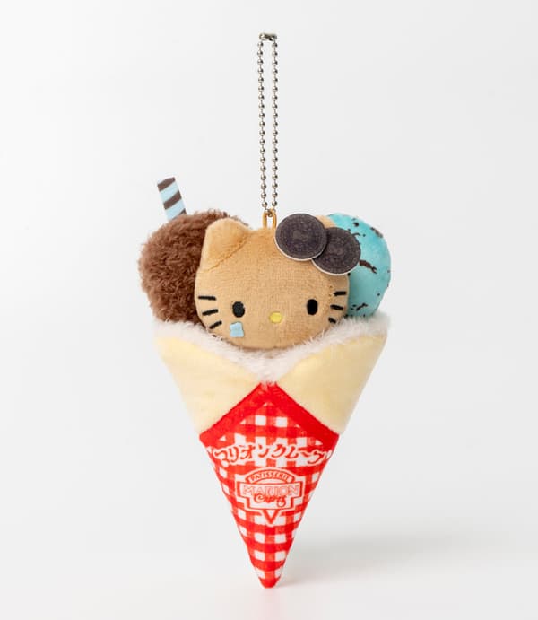 Marion Crepes × Hello Kitty Plush Charm – Choco Mint Cookie ver. (front)