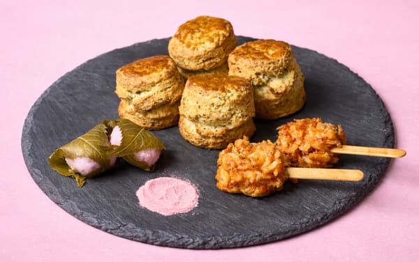 Savory items for the Sakurami afternoon tea