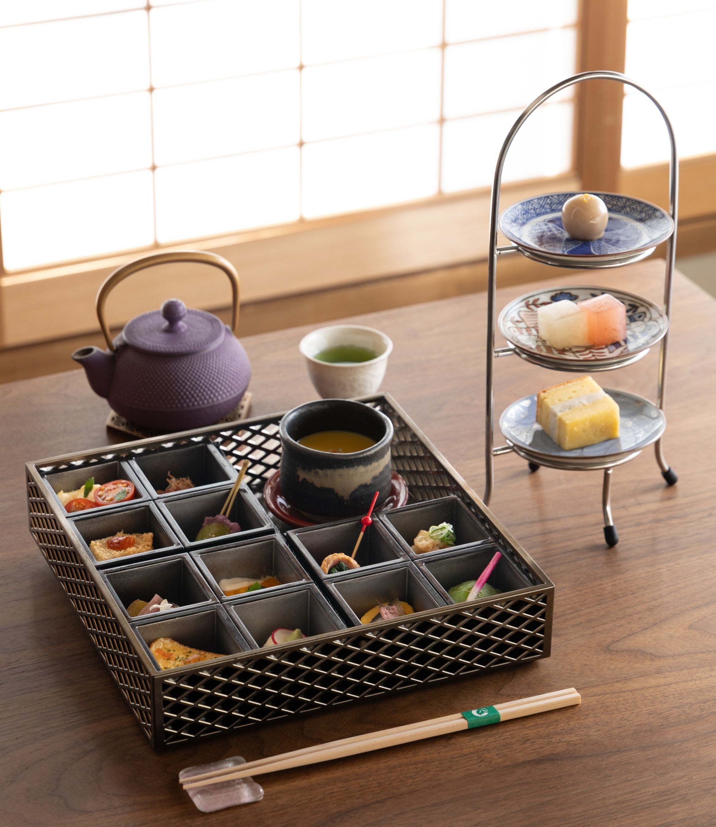 Japanese afternoon tea featuring fermented ingredients