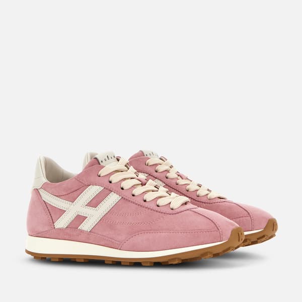 HOGAN Athletic sneaker in pink and white