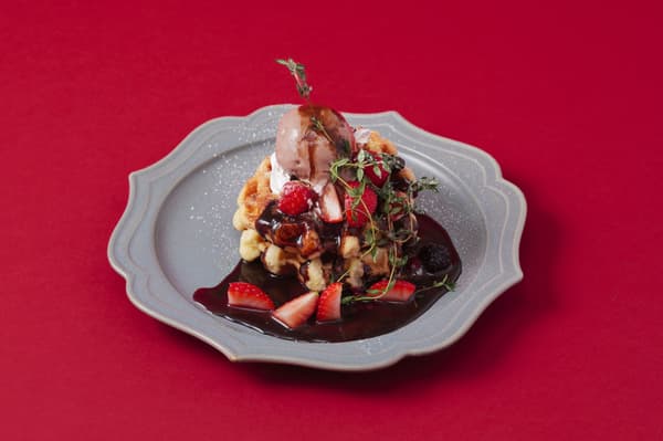 Gianduja and Strawberry Waffle