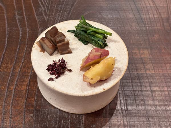 Kaga vegetable appetizer assortment at TILE