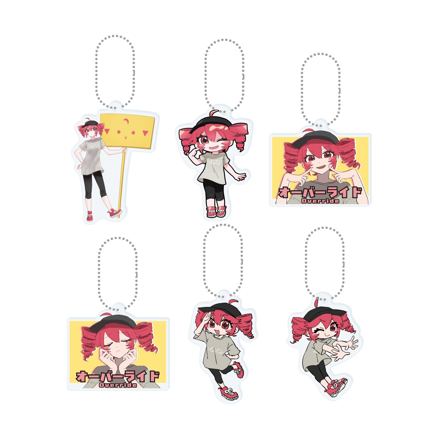 Six types of acrylic keychains