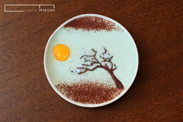 시모무라 간잔의 작품에서 영감을 받은 특별한 치즈케이크